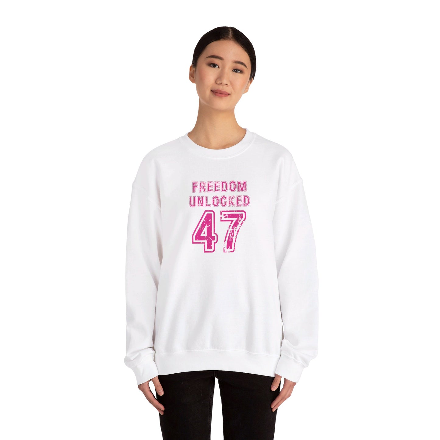 Freedom Unlock 47 in Pink Crewneck Sweatshirt Unisex S-3XL