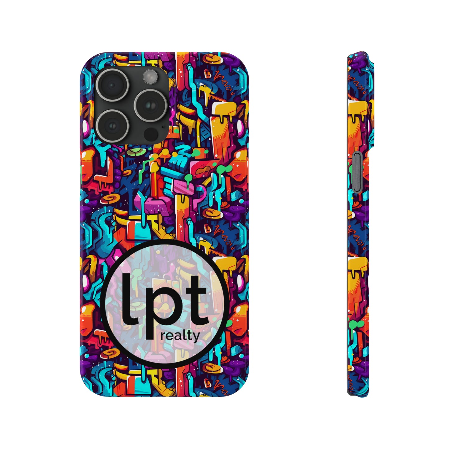 LPT Realty Logo -  3D Abstract Colorful Street Graffiti Art Design Iphone 15-12 Slim Phone Case