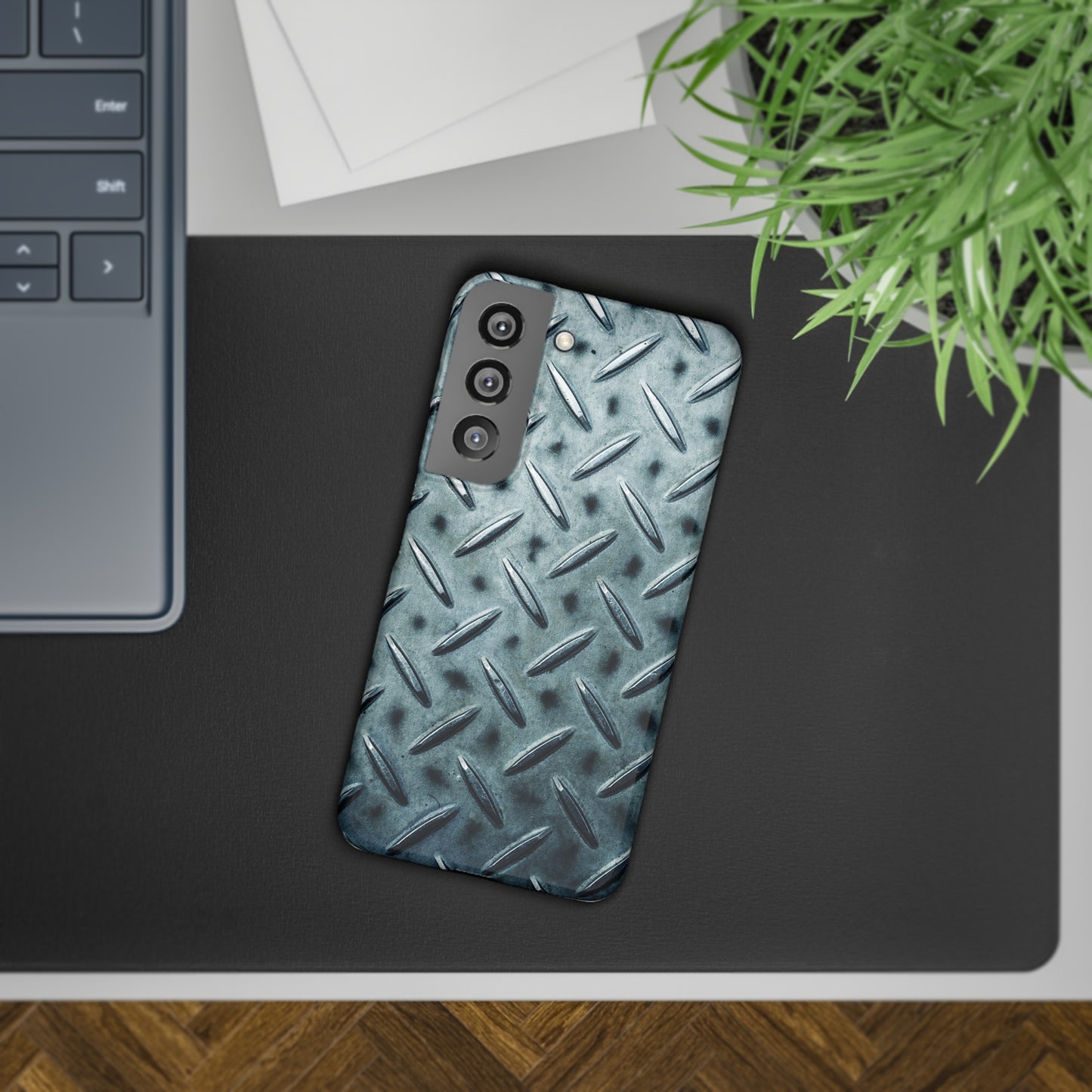 Blue Steel Diamond Plate Design Samsung Slim Cases