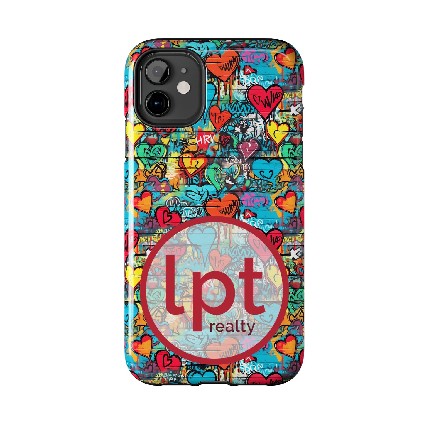 LPT Realty Logo -  Street Art Graffiti Hearts Design Iphone Tough Phone Case