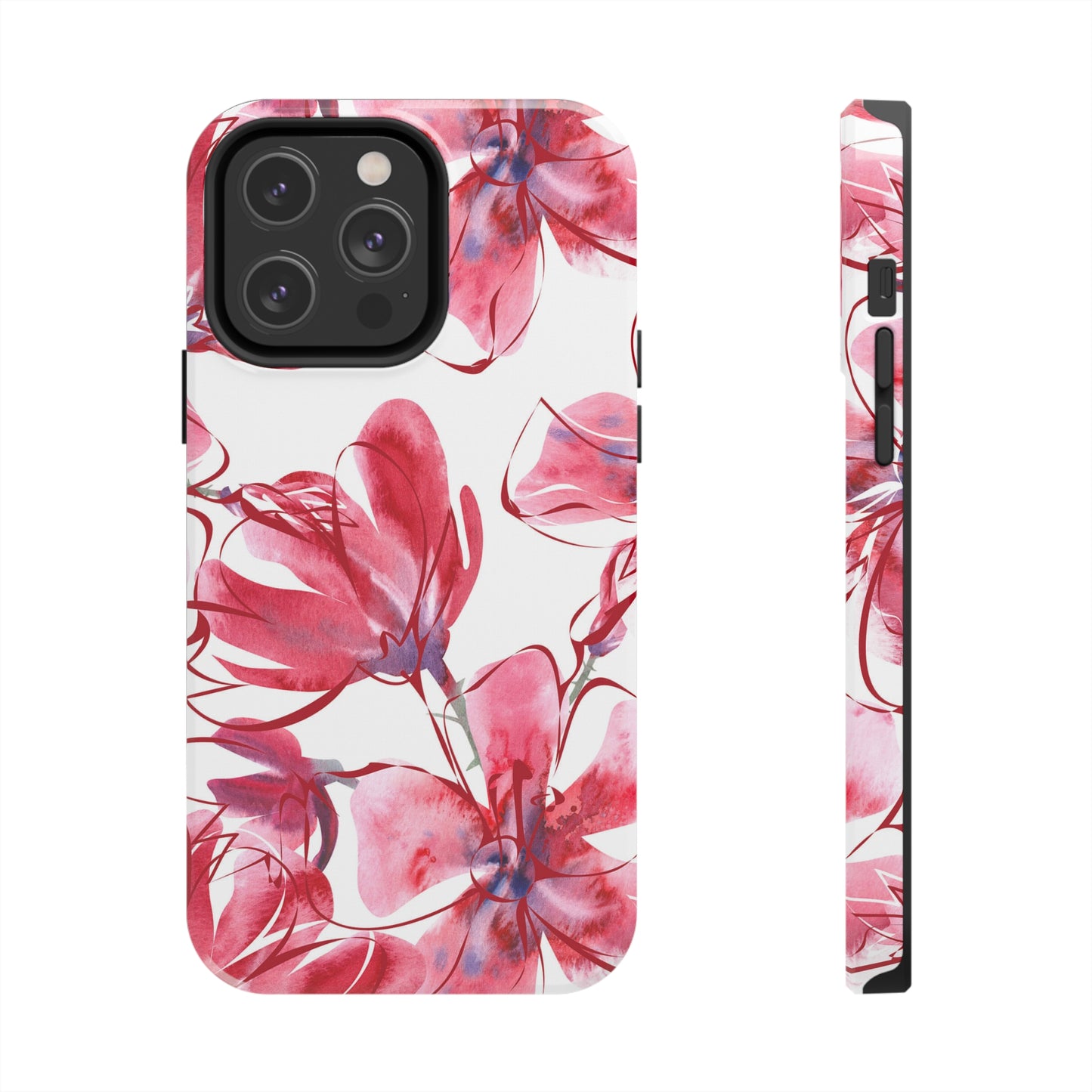 Large Pink Flower Iphone Tough Phone Case