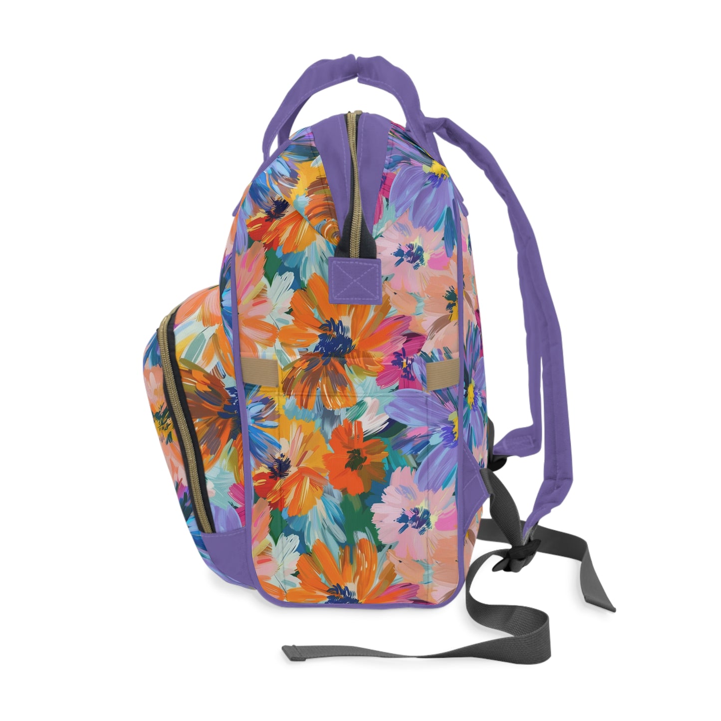 Soft Serenity: Pastel Watercolor Floral Blooms Multifunctional Diaper Backpack