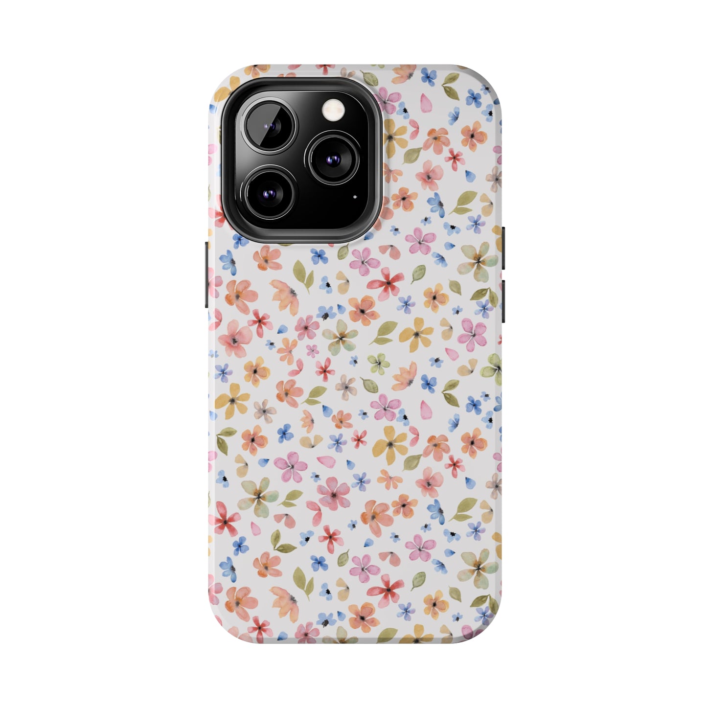 Tiny Pink, Yellow and Blue Flowers Iphone Tough Phone Case