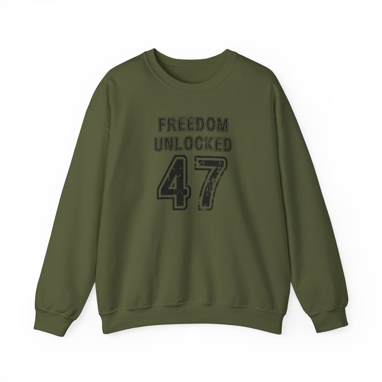 Freedom Unlock 47 in Black Crewneck Sweatshirt Unisex S-5XL