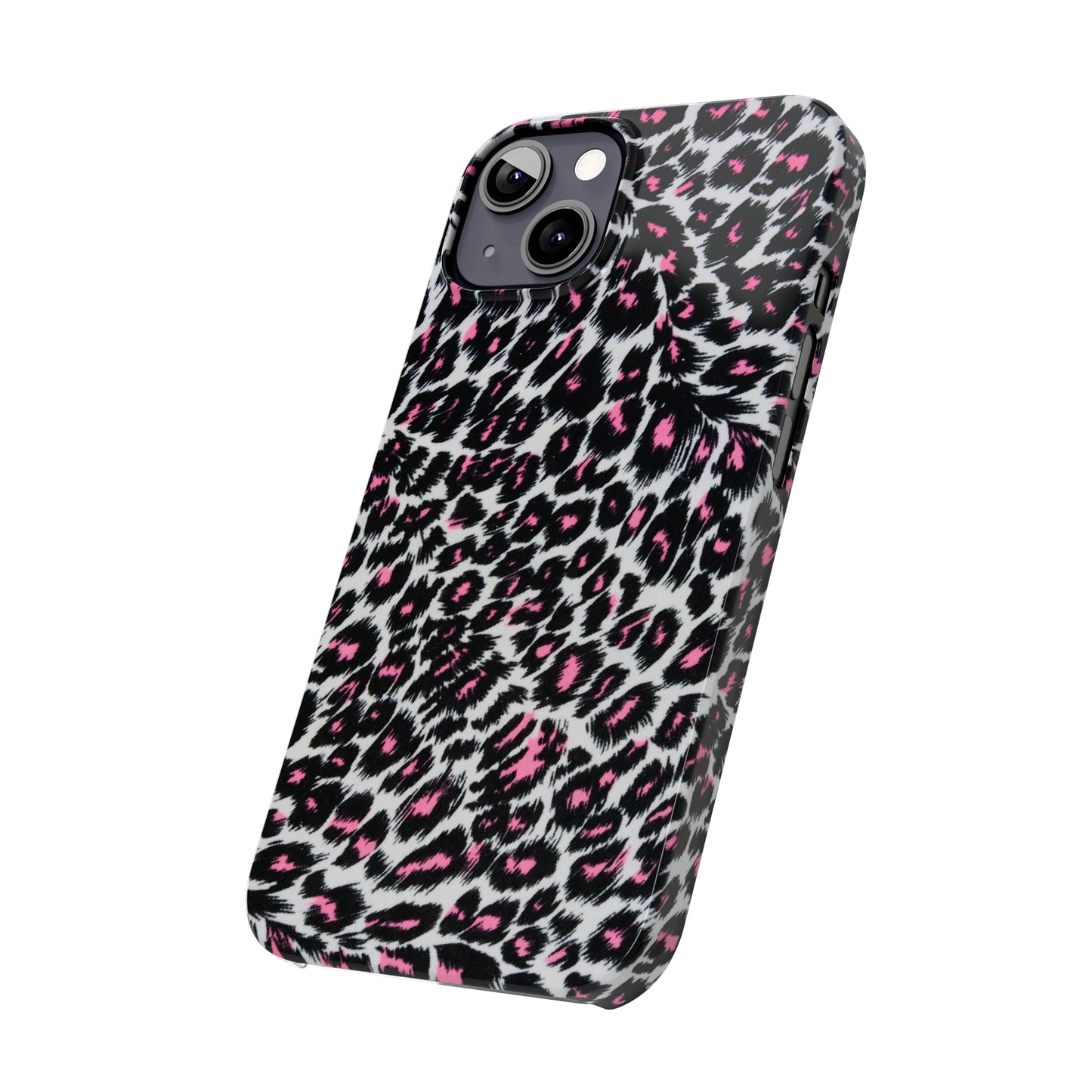 Fierce Femininity Pink and Black Leopard Print Iphone 15-12 Slim Phone Case