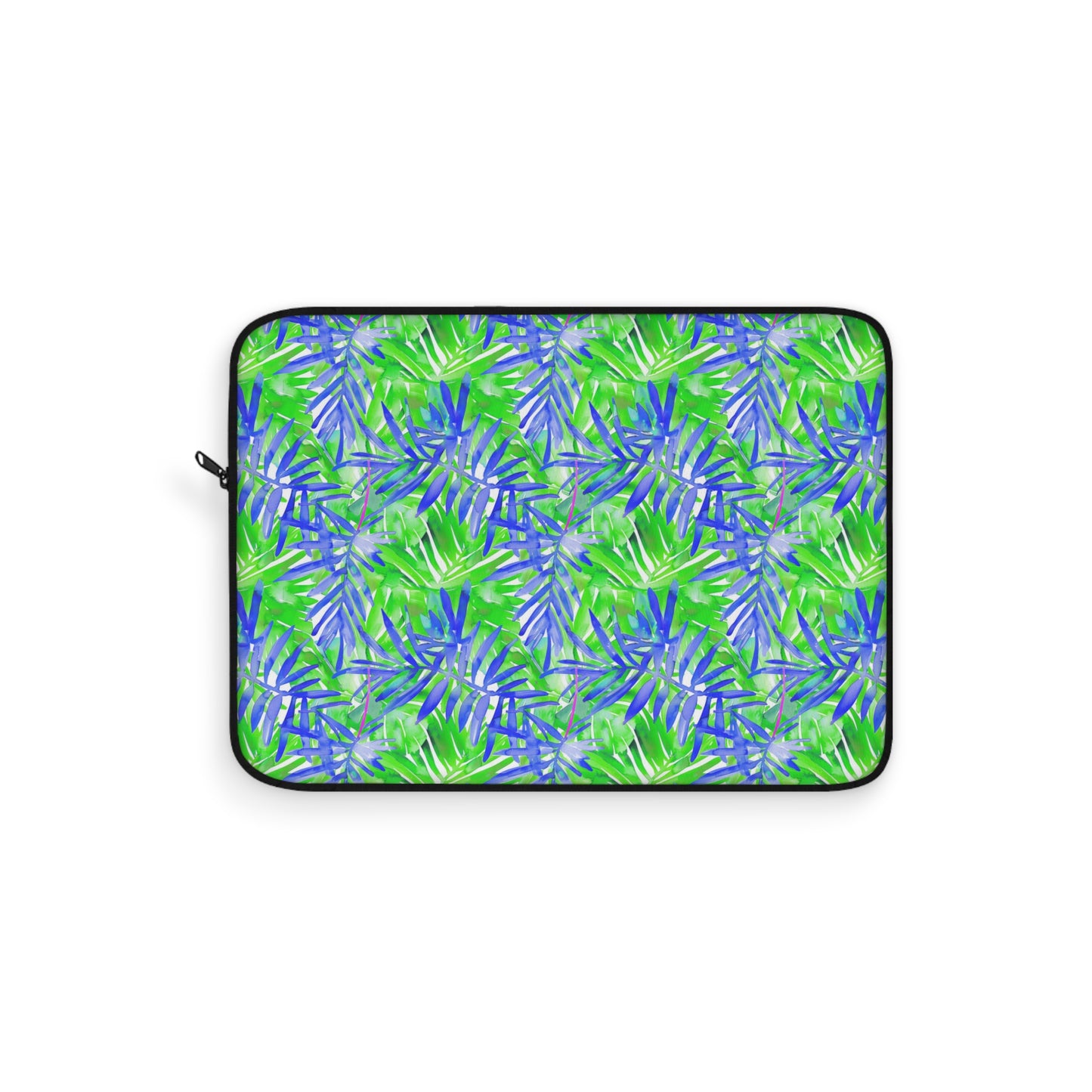 Tropical Harmony Blue and Green Palm Tree Leaves Laptop or Ipad Protective Sleeve Three Sizes Available