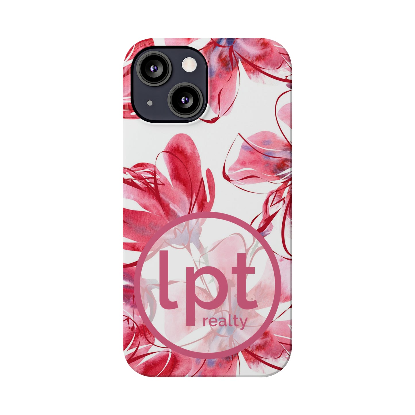 LPT Realty Logo -  Large Pink Flower Iphone 15-12 Slim Phone Case