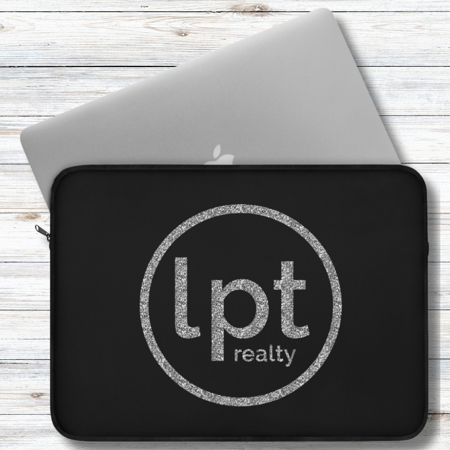 LPT Realty Logo in Silver Sparkle Laptop or Ipad Protective Sleeve 3 Sizes