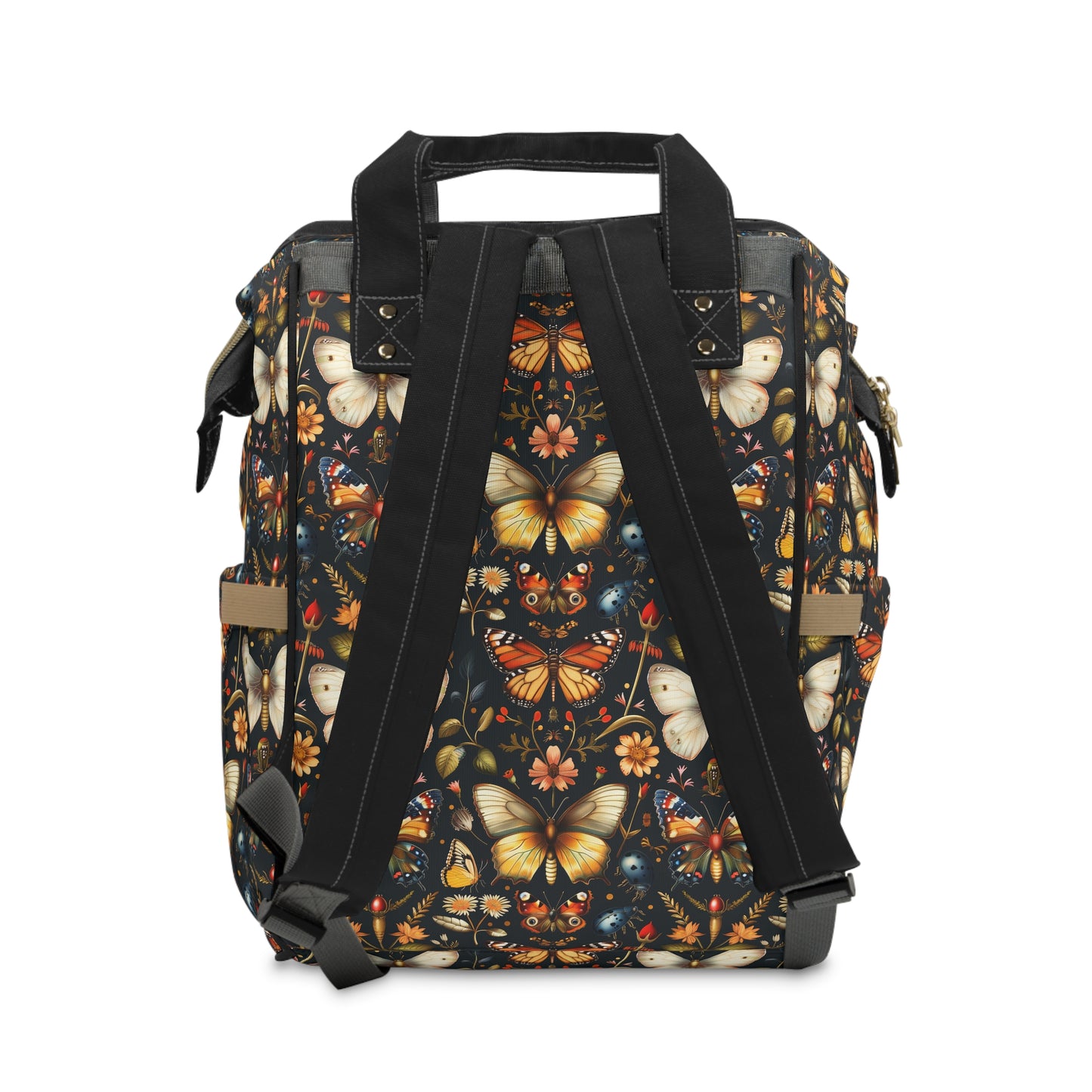 Enchanted Garden of Butterflies and Botanicals in Rich Autumn Hues on a Deep Night Background Multifunctional Diaper Backpack