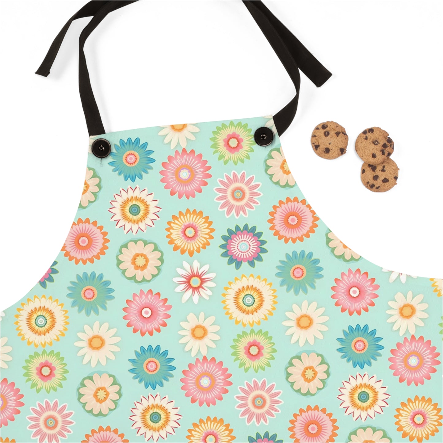 Retro Flower Design - Kitchen Chef Apron