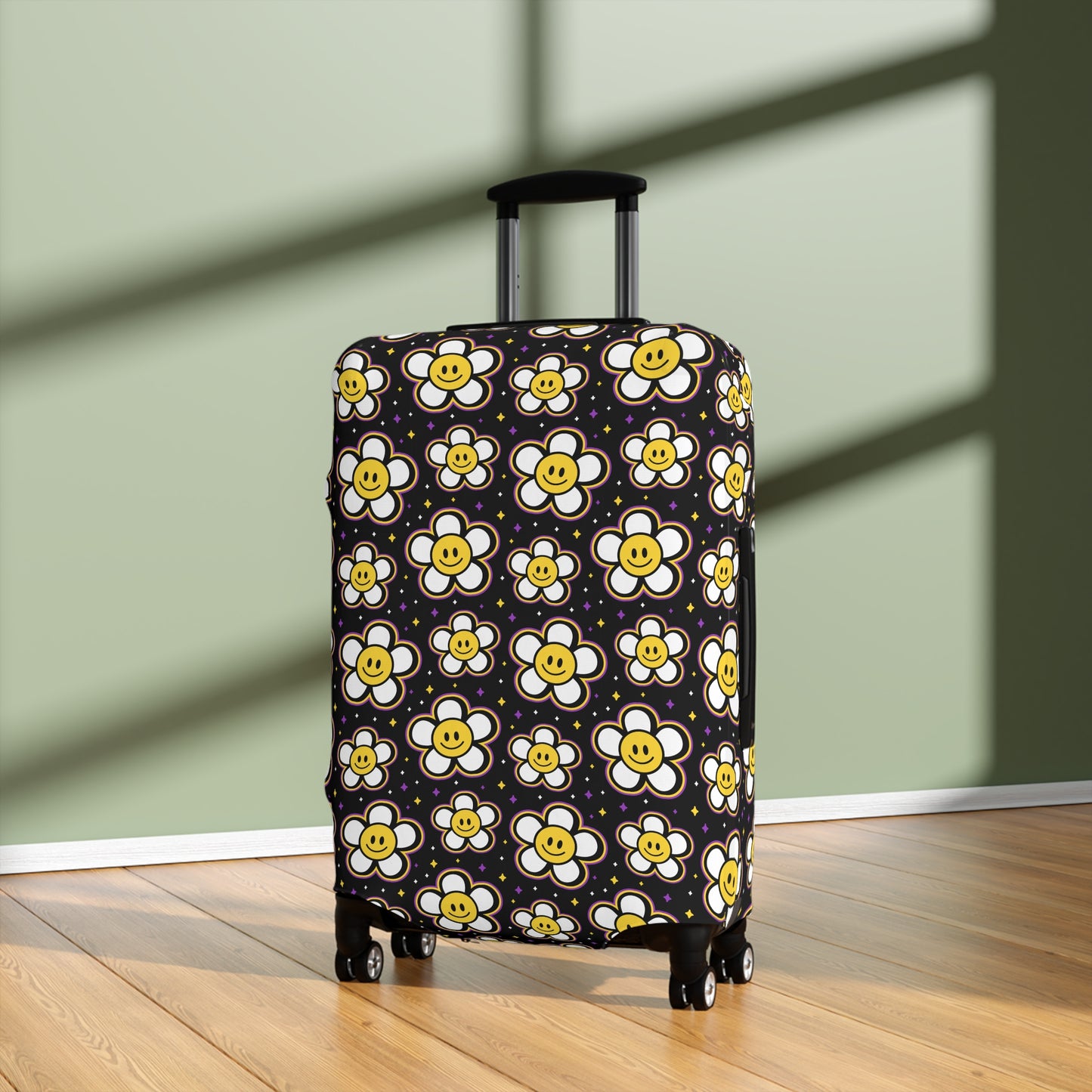 Kids Retro Daisies with Smiley Faces  - Luggage Protector and Cover 3 Sizes