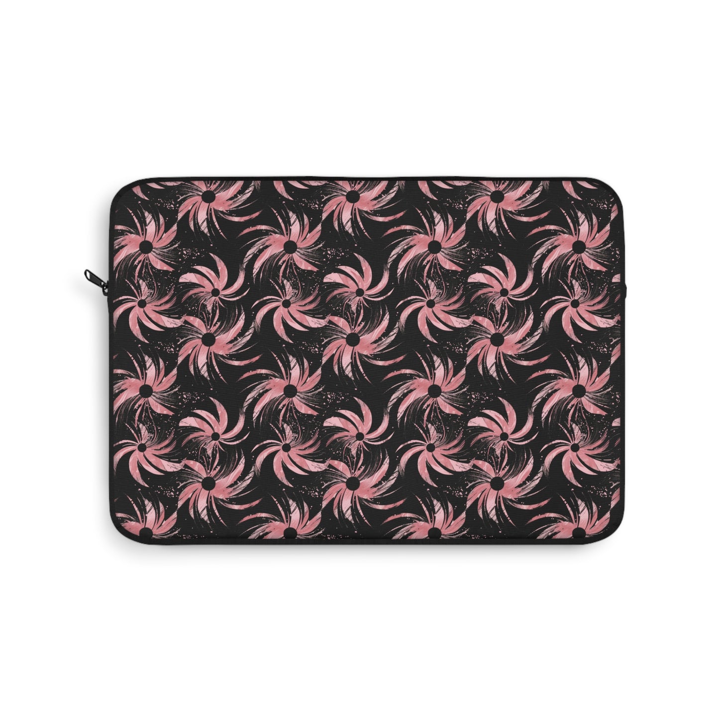 Stellar Blooms of Cosmic Pink on Midnight Black Design Laptop or Ipad Protective Sleeve 3 Sizes Available