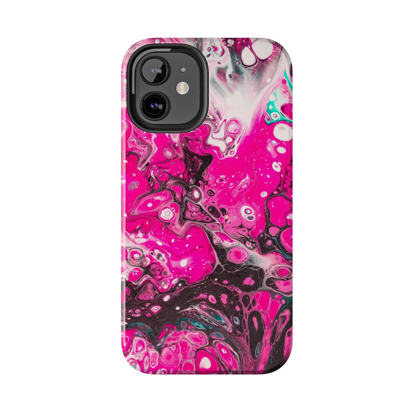 Pink, Black and White Alcohol Ink Design Iphone Tough Phone Case