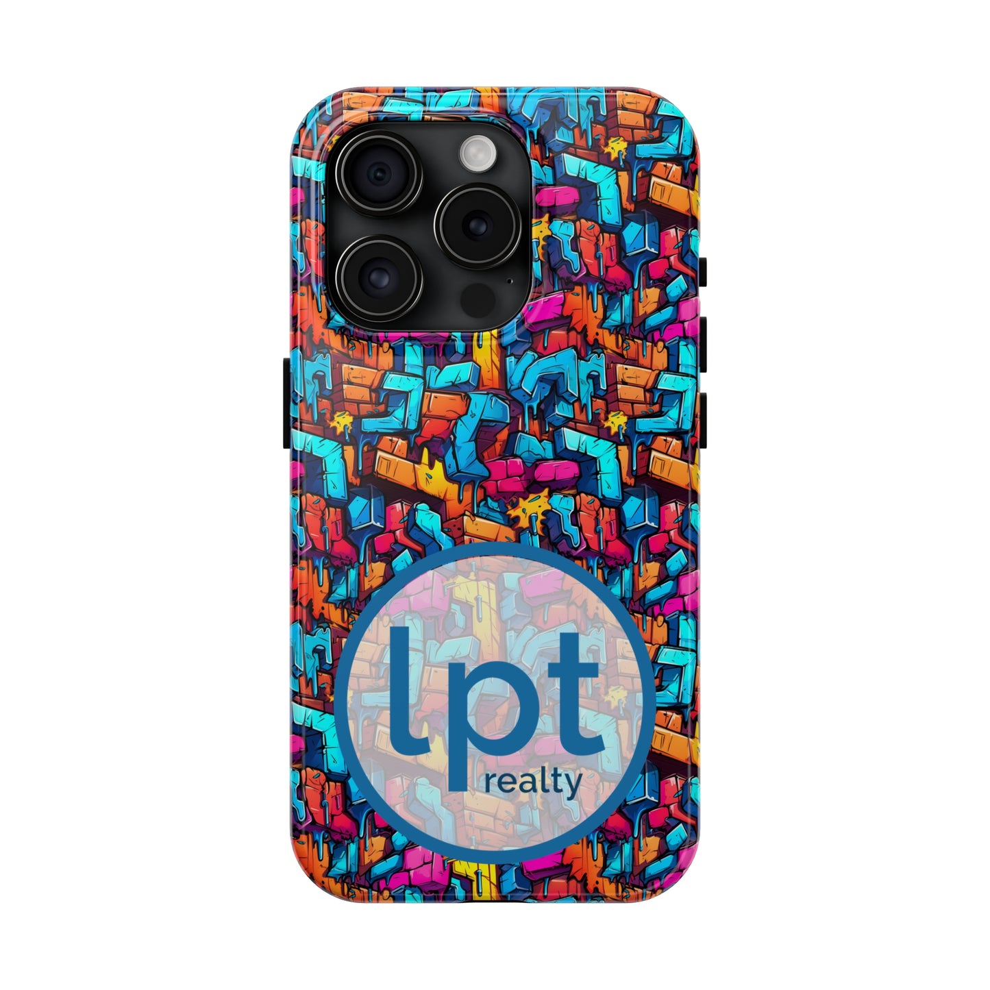 LPT Realty Logo -  3D Rainbow Colored Graphic Blocks Design Iphone Tough Phone Case