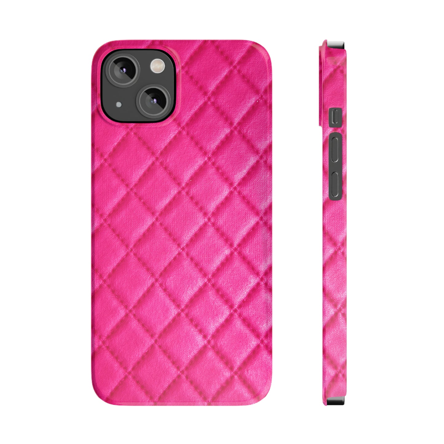 Pink Quilted Design Iphone 15-12 Slim Phone Case