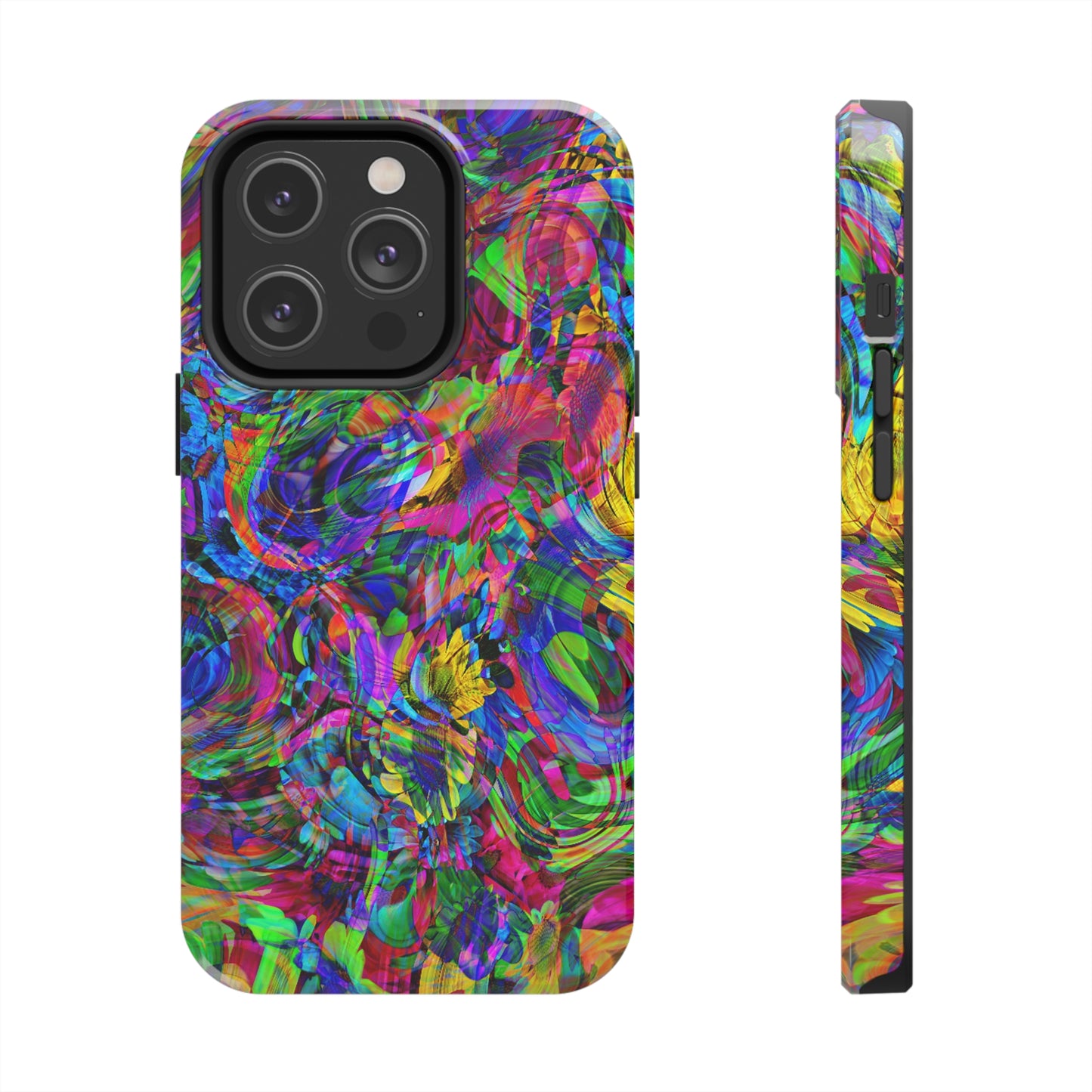 Rainbow Swirls Design Iphone Tough Phone Case