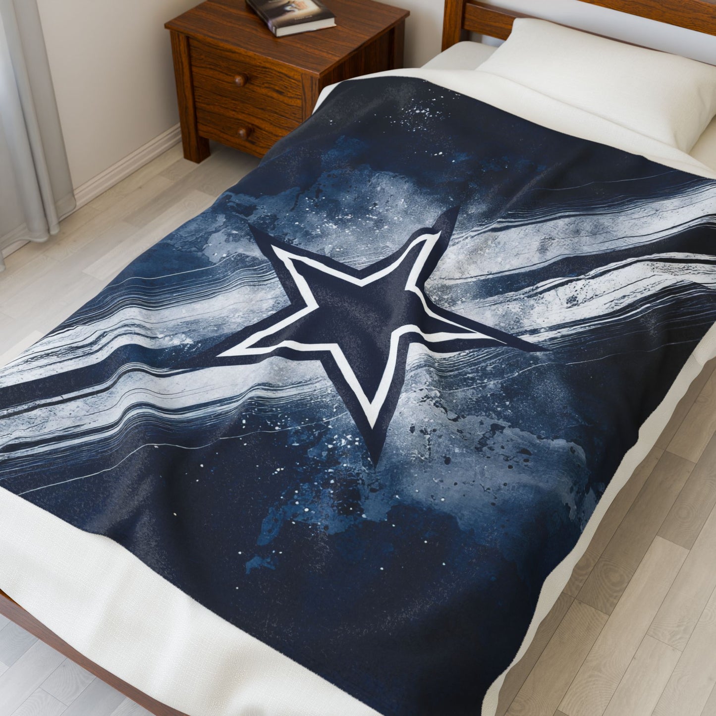 Texas Star Print Velveteen Plush Blanket 3 Sizes