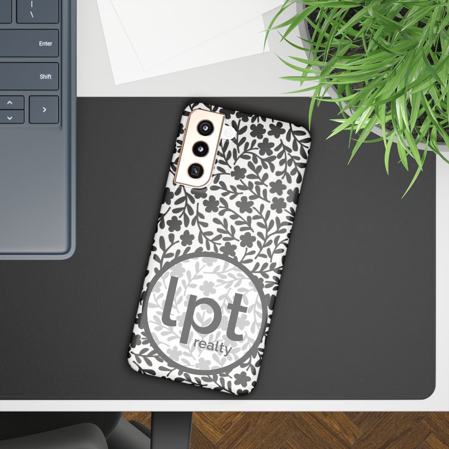 LPT Realty Logo -  Black & White Floral Design Samsung Slim Cases