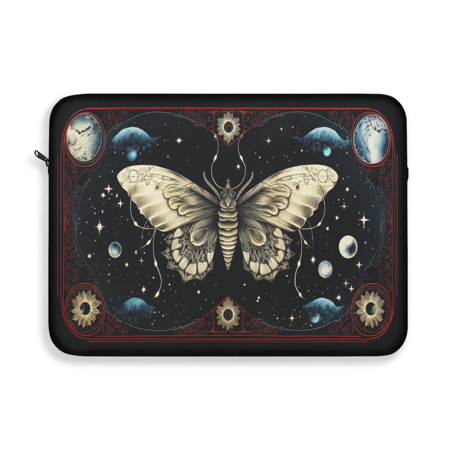 Fantasy Death Moth and Celestial Planets  - Laptop or Ipad Protective Sleeve 3 Sizes