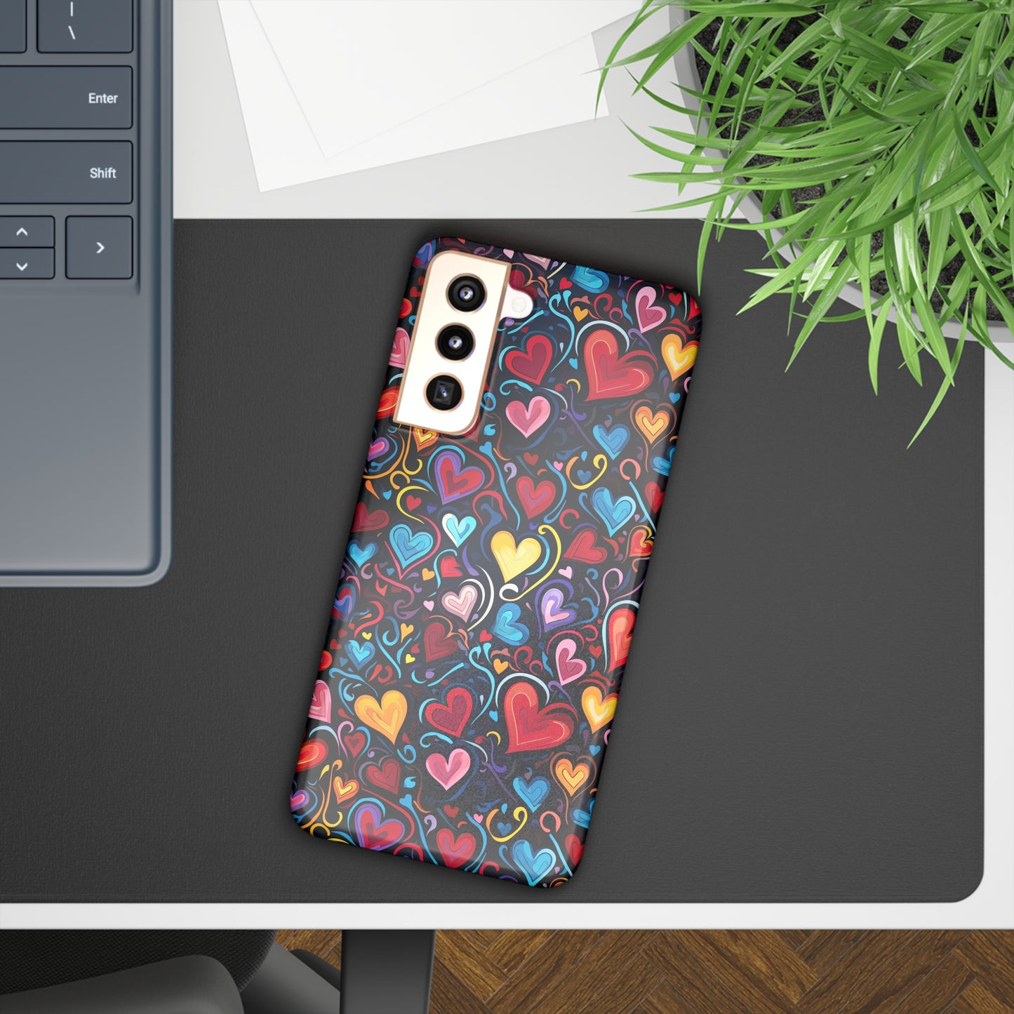 Whimsical Colorful Heart Design Samsung Slim Cases