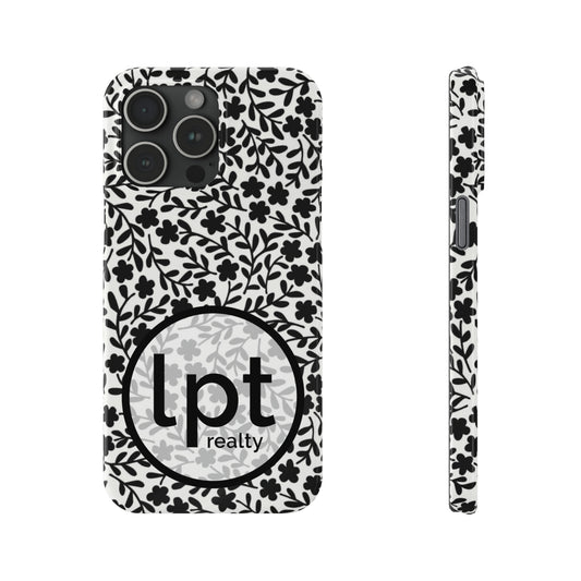 LPT Realty Logo -  Black & White Floral Design Iphone 15-12 Slim Phone Case