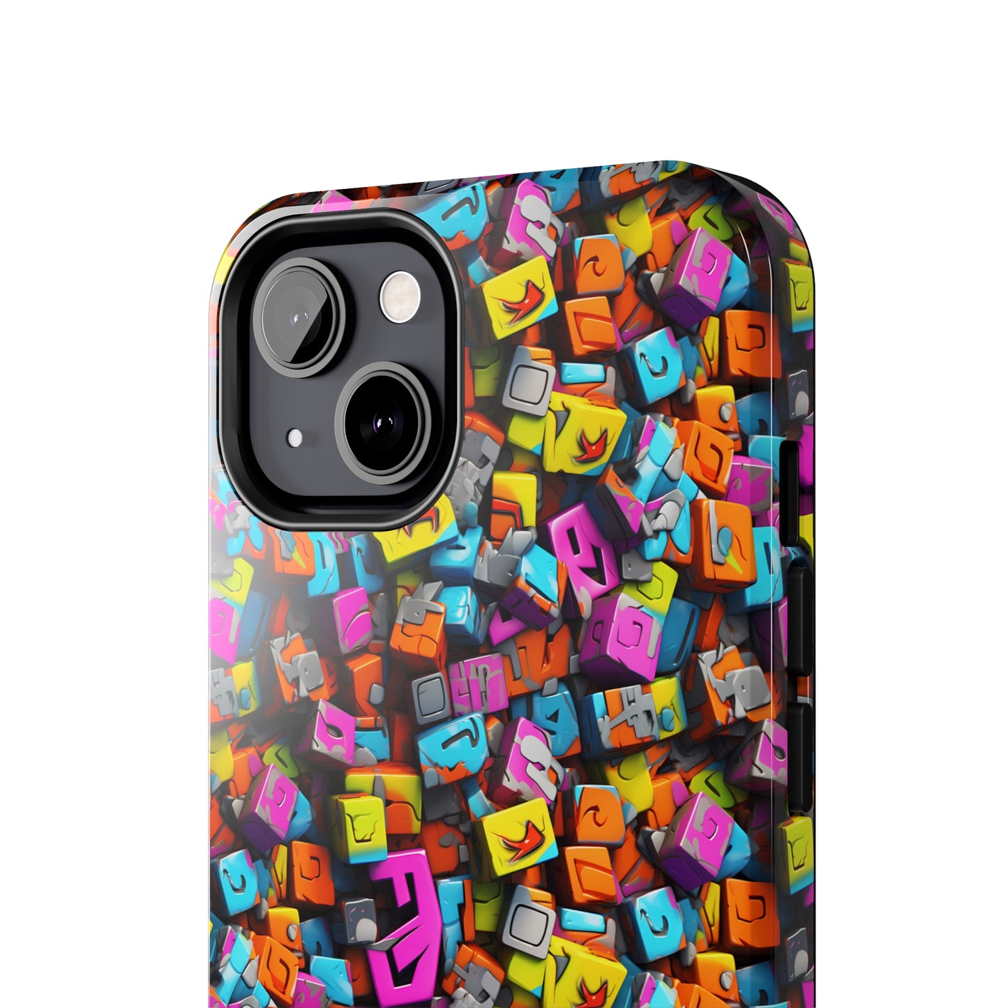 3D Abstract Colorful Block Design Iphone Tough Phone Case