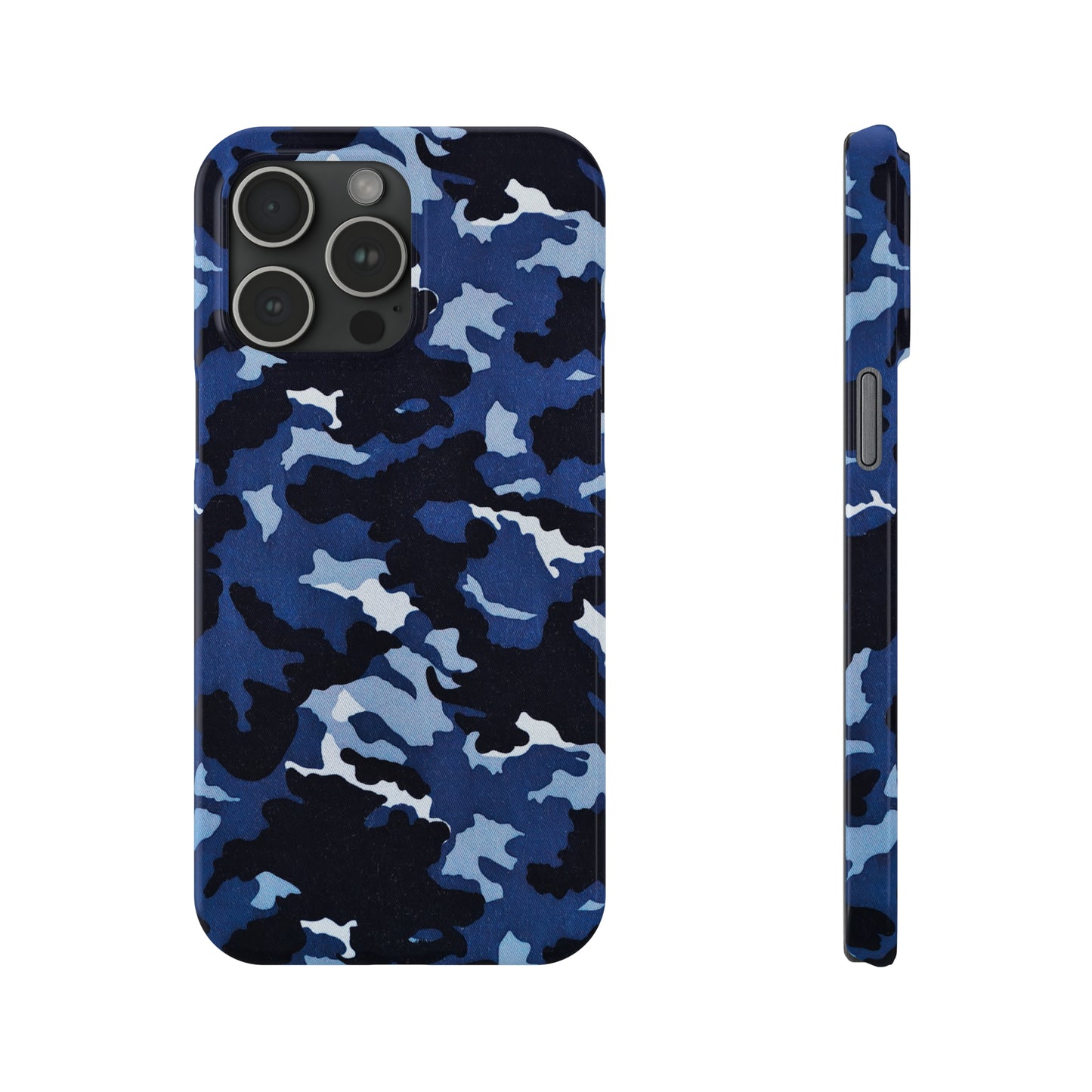 Deep Sea Concealment: Navy Blue Camouflage Iphone 15-12 Slim Phone Case