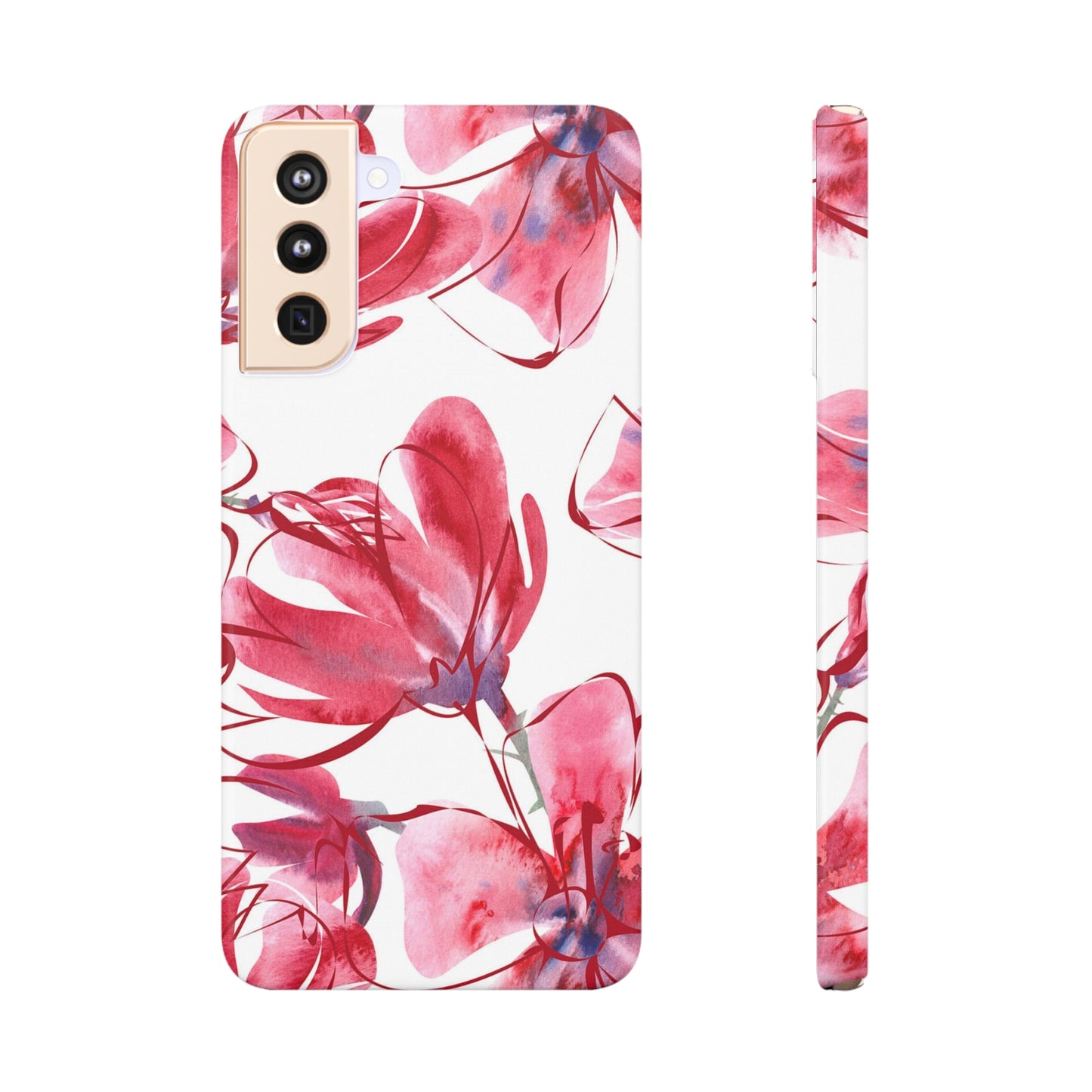 Large Pink Flower Samsung Slim Cases