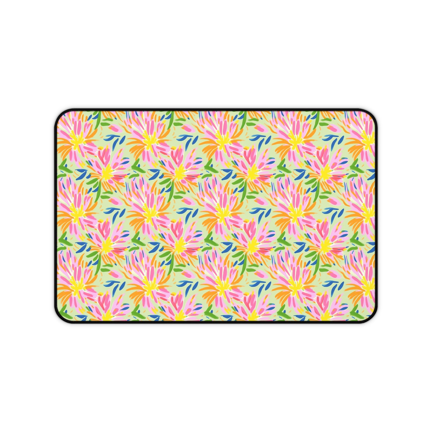 Blossoms in Bloom: Watercolor Pink and Yellow Flower Bursts Design - Desk Mat Extended Gaming Mouse Pad 3 Sizes