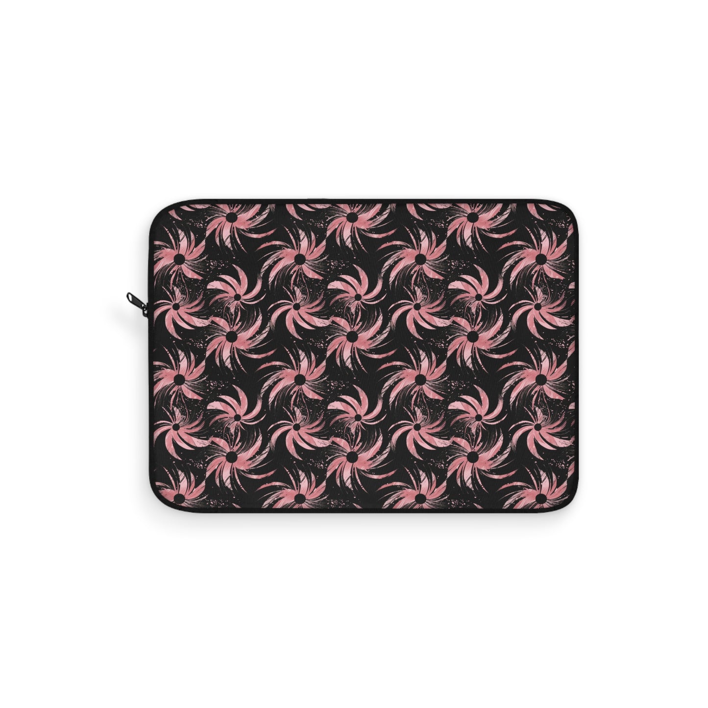 Stellar Blooms of Cosmic Pink on Midnight Black Design Laptop or Ipad Protective Sleeve 3 Sizes Available