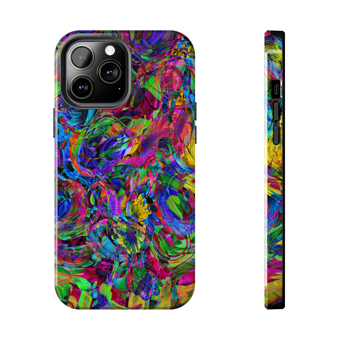 Rainbow Swirls Design Iphone Tough Phone Case