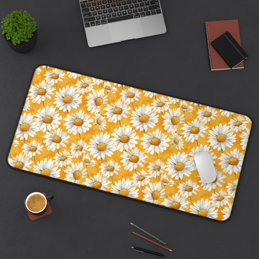 Golden Daisy Field with Vibrant Yellow Floral Design Extended Gaming Mouse Pad  Desk Mat  - 3 Sizes