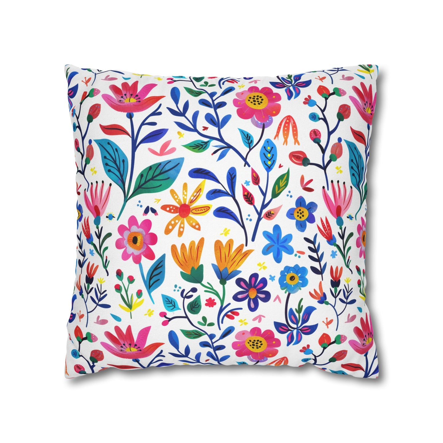 Blossoming Beauties: Charming Floral Blooms to Welcome Spring Spun Polyester Square Pillowcase 4 Sizes