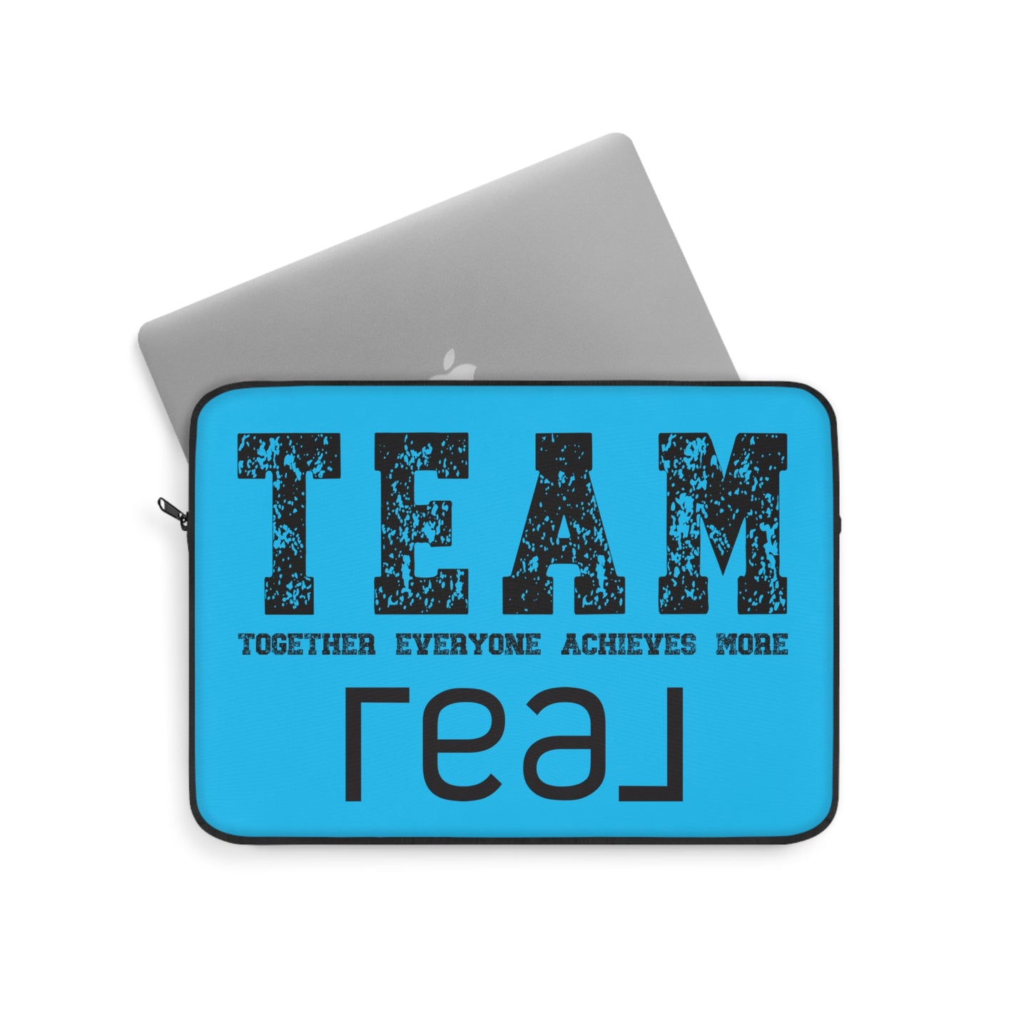 REAL TEAM Together Everyone Achieves More Blue & Black Laptop or Ipad Protective Sleeve 3 Sizes