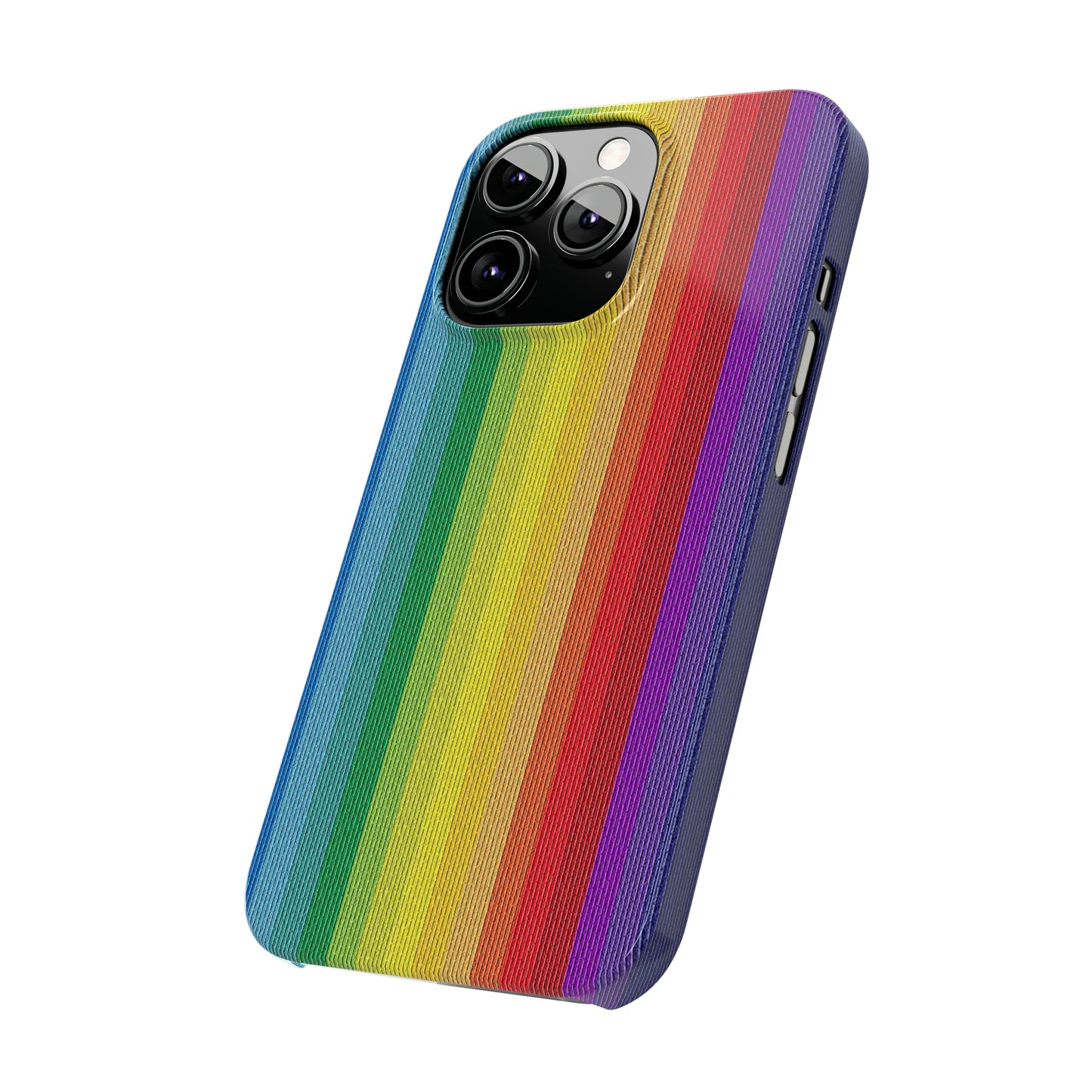 Rainbow Stripe Design Iphone 15-12 Slim Phone Case