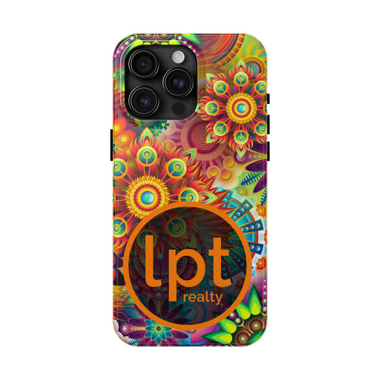 LPT Realty Logo -  Rainbow Flower Power Design Iphone Tough Phone Case