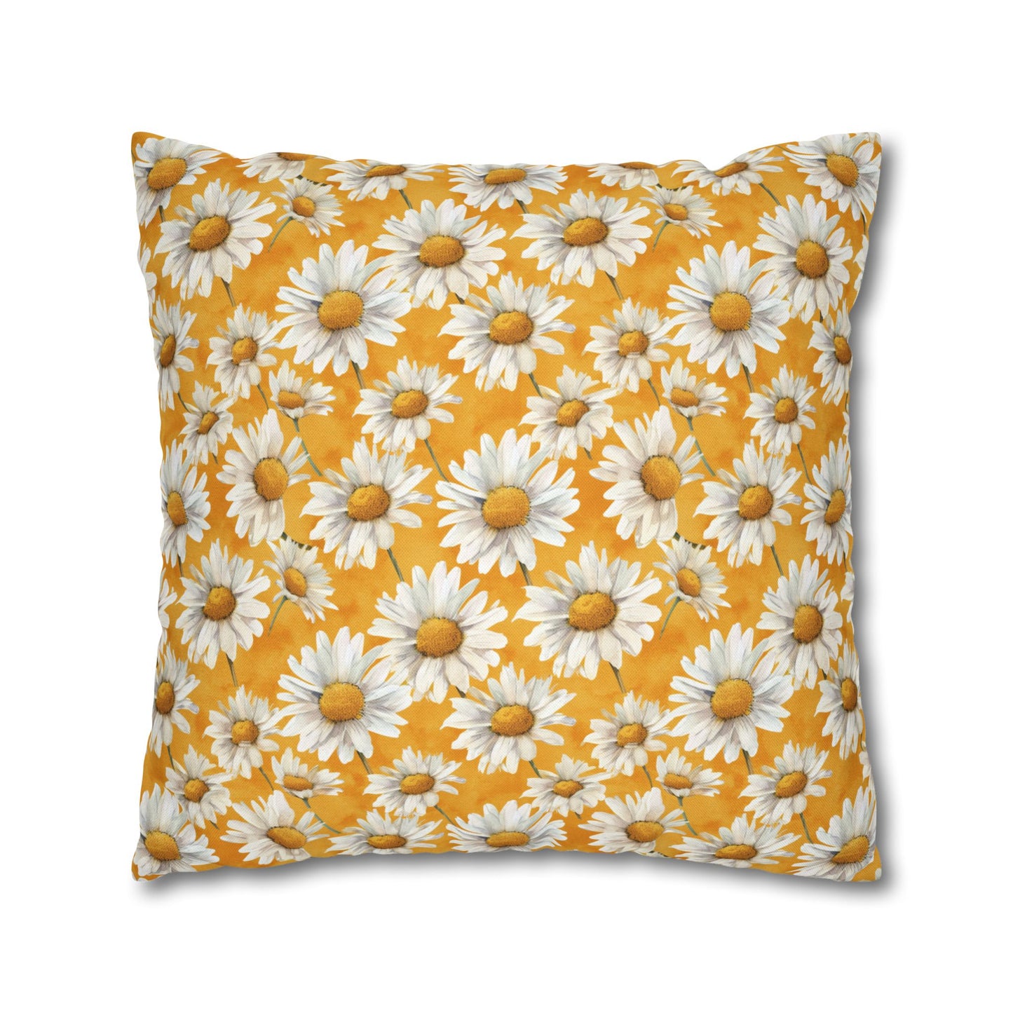 Golden Daisy Field with Vibrant Yellow Floral Design Spun Polyester Square Pillowcase 4 Sizes