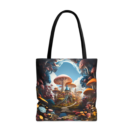 Fantasy Mushroom Paradise House - Canvas Tote 3 Sizes