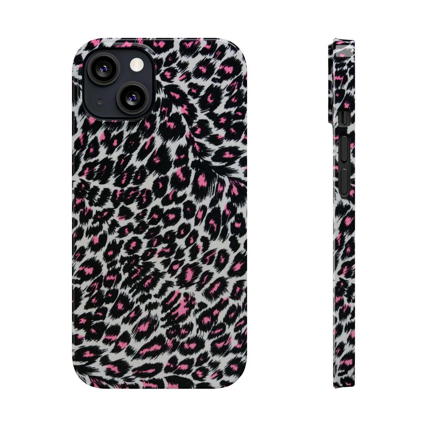 Fierce Femininity Pink and Black Leopard Print Iphone 15-12 Slim Phone Case