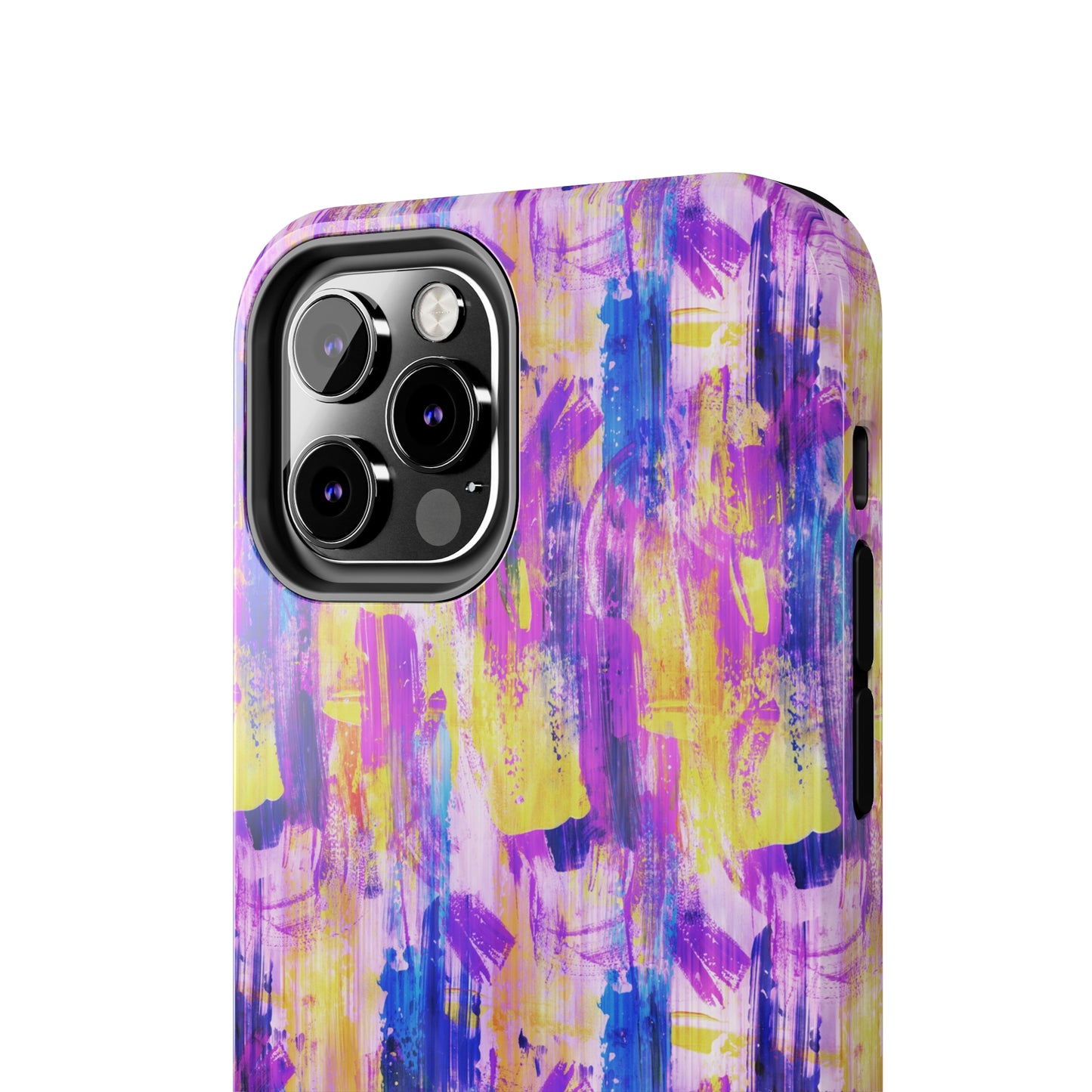 Pink & Yellow Spring Painted Abstract Iphone Tough Phone Case