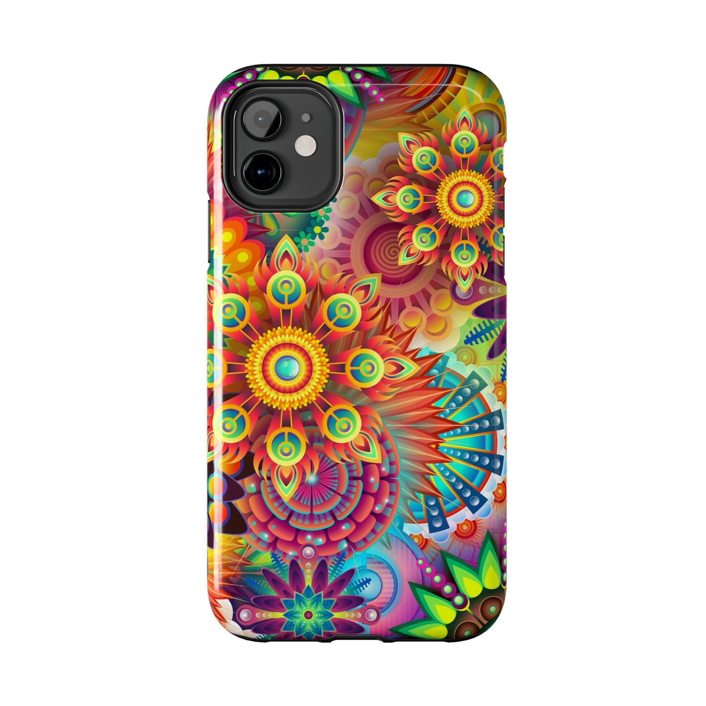 Rainbow Flower Power Design Iphone Tough Phone Case