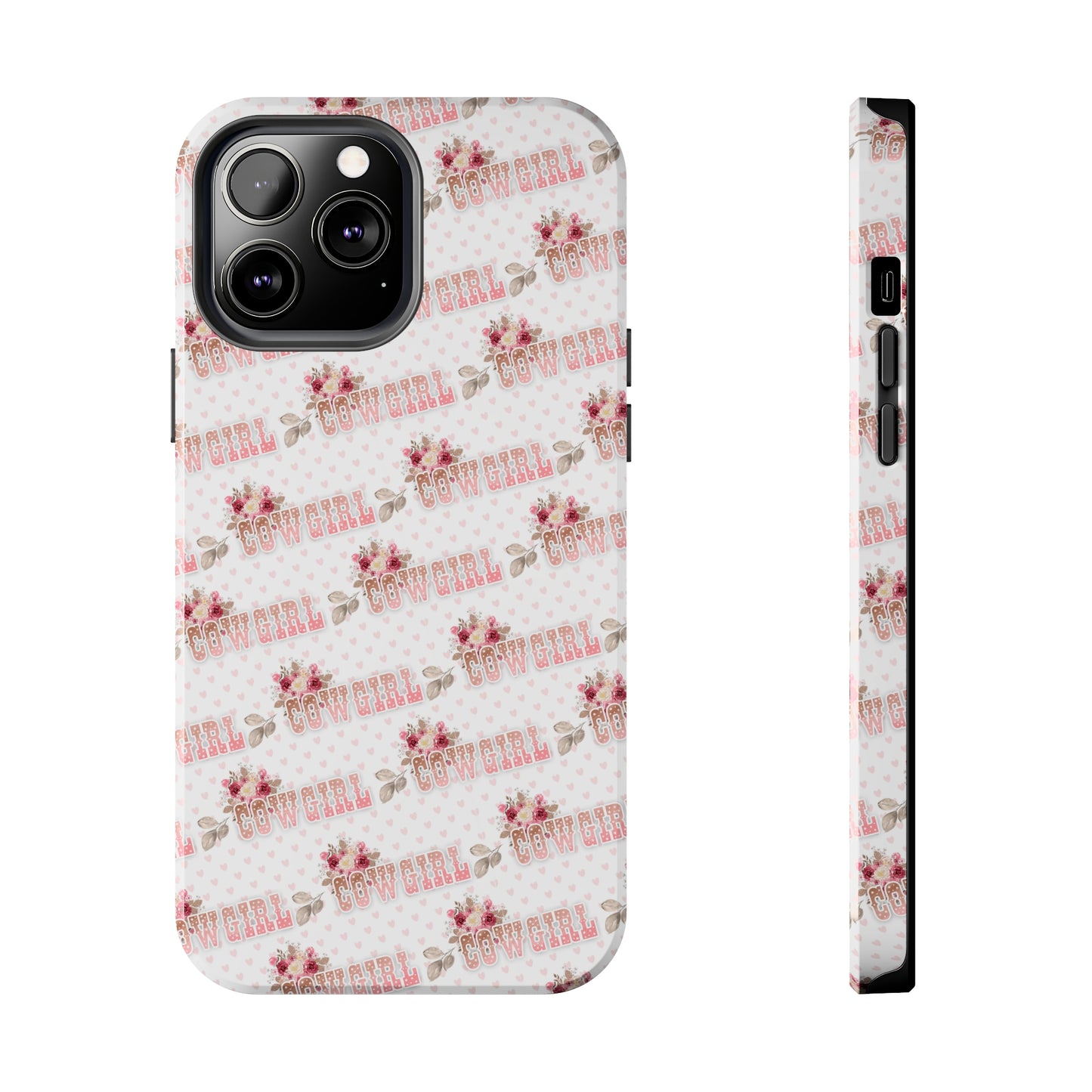 Pink Cowgirl and Flowers Iphone Tough Phone Case