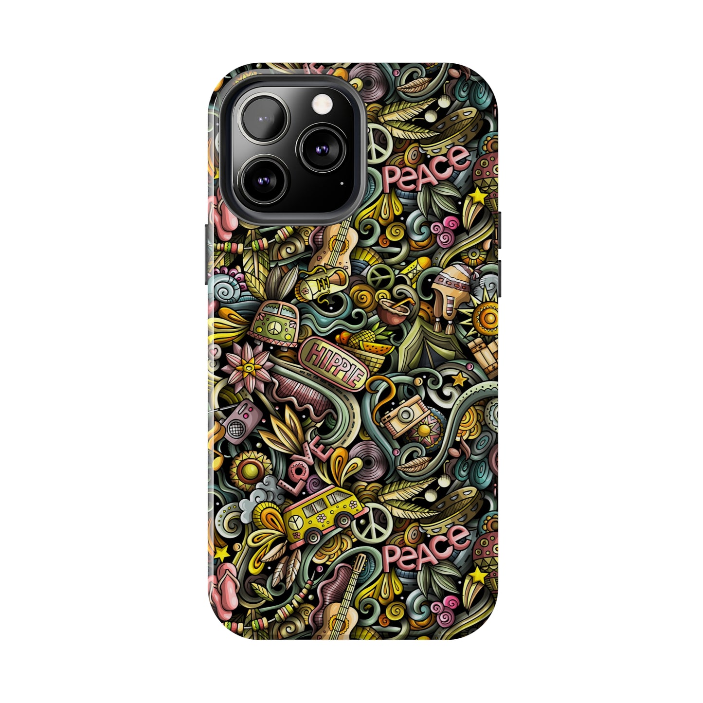 Peace, Love & VW Fun Cartoon Design Iphone Tough Phone Case