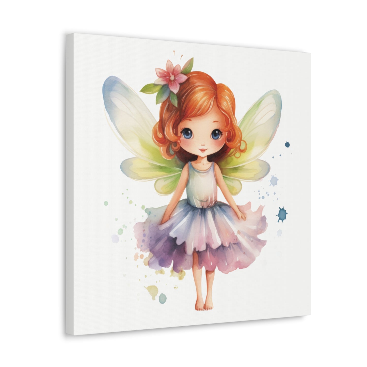 Watercolor Portrait of an Irish Red-Haired Little Girl as a Fairy Ballerina on Canvas Gallery - 5 Sizes