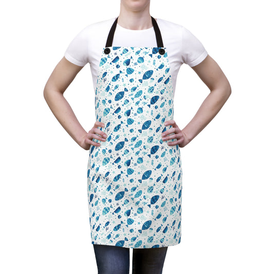 Fish and Stars Ocean Theme Design - Kitchen Chef Apron