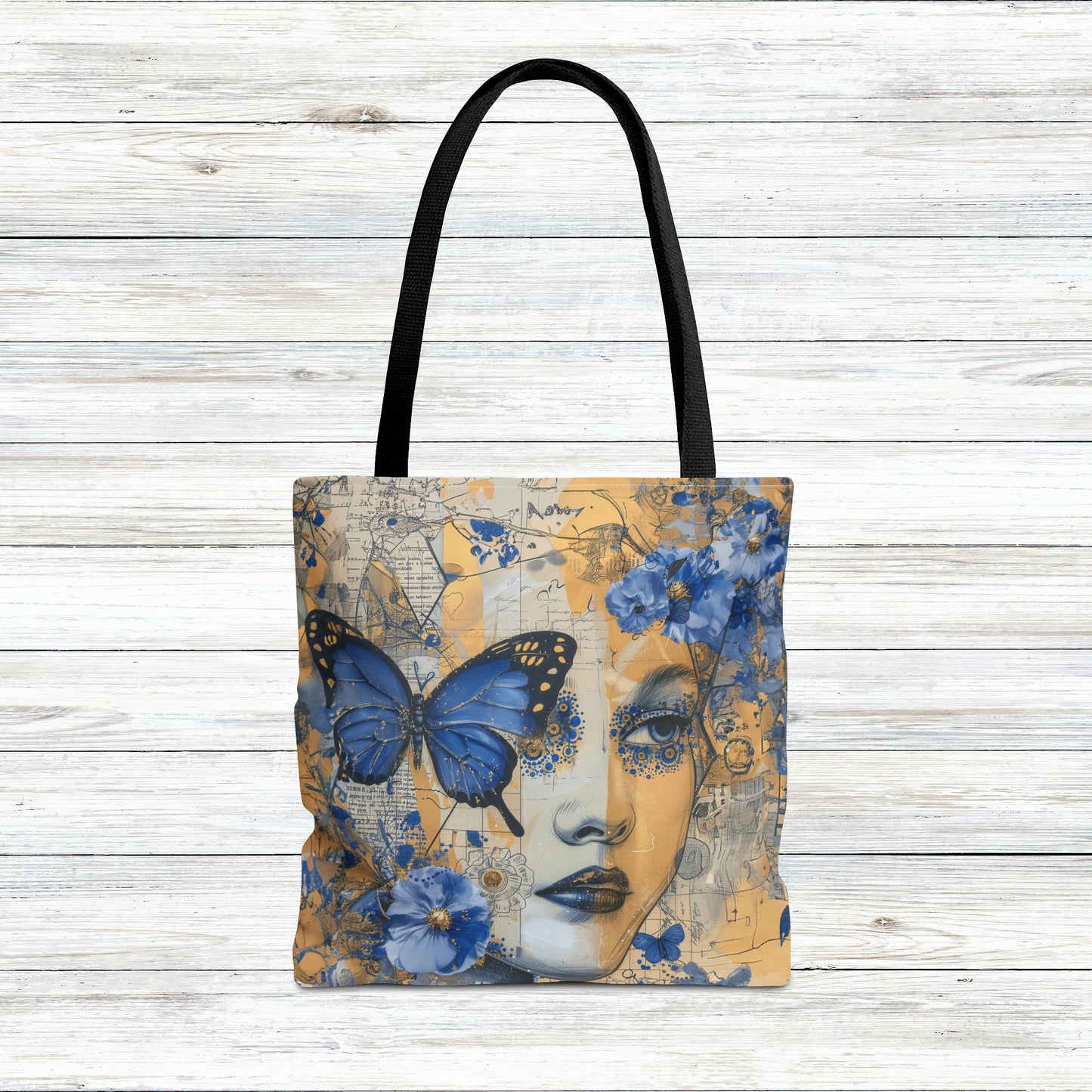 Rustic Urban Butterfly Reflection Canvas Tote Bag - 3 Sizes