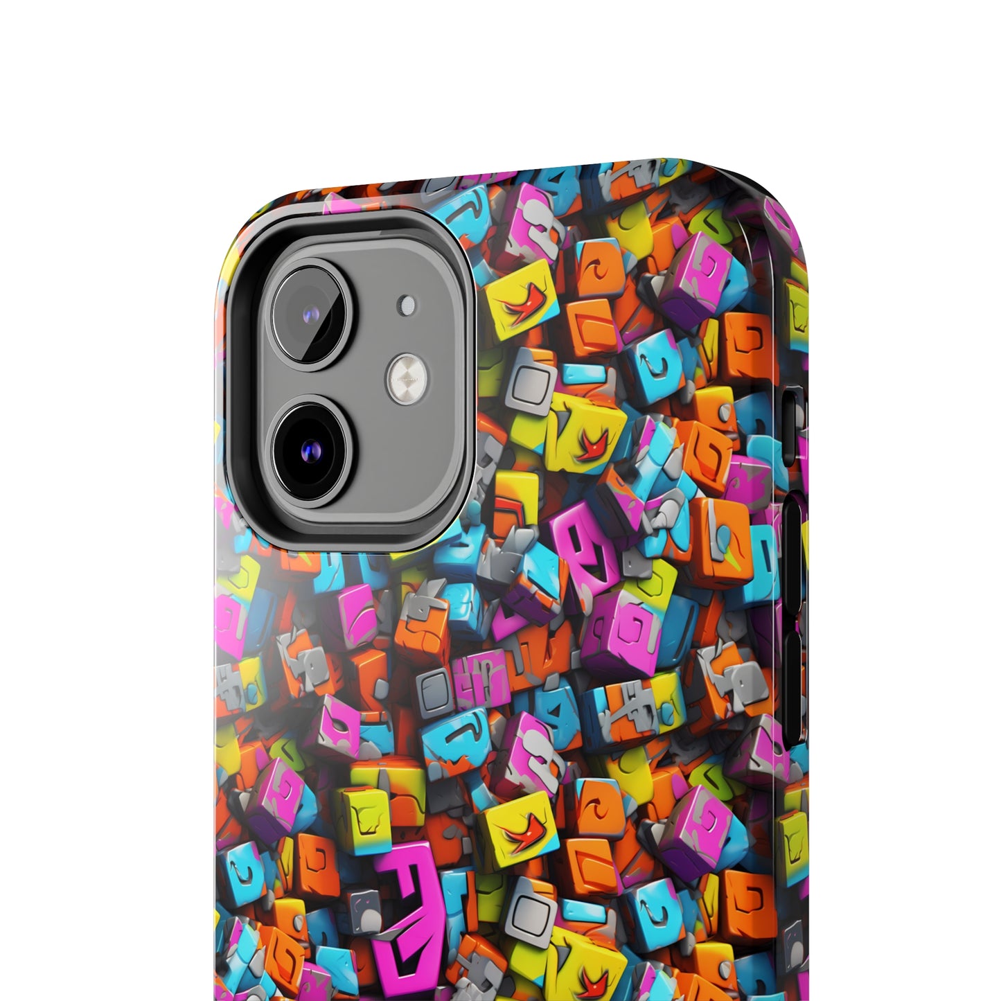 3D Abstract Colorful Block Design Iphone Tough Phone Case