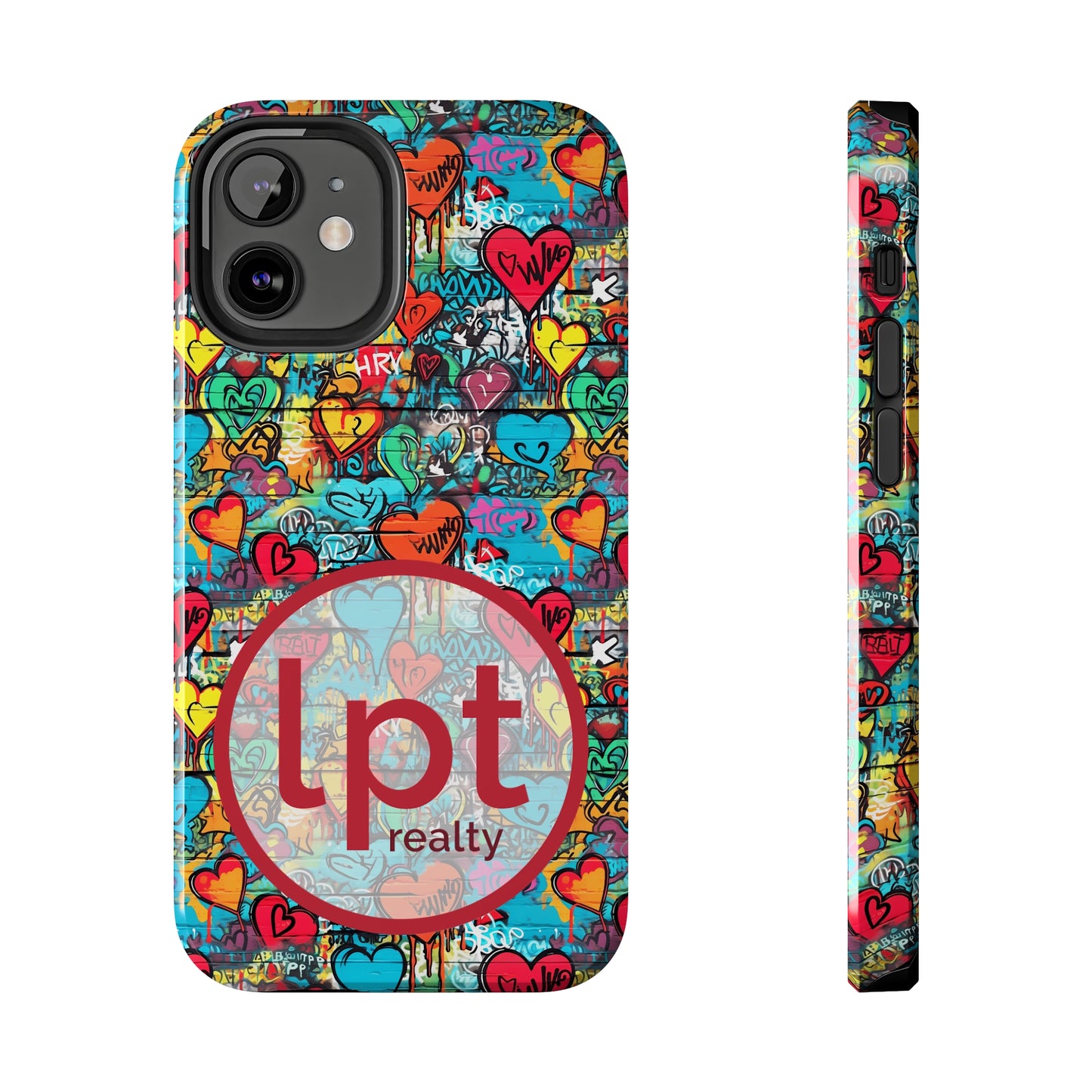 LPT Realty Logo -  Street Art Graffiti Hearts Design Iphone Tough Phone Case