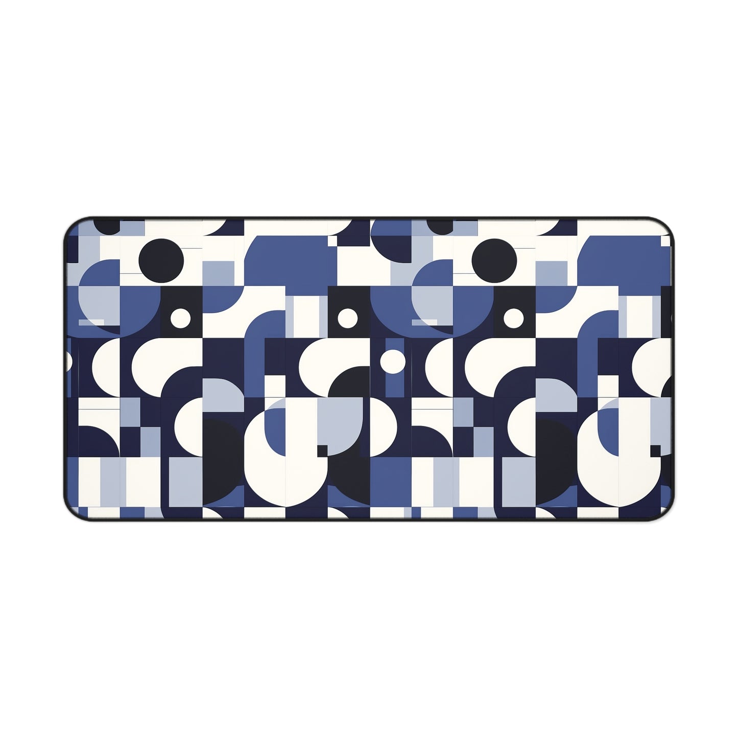 Navy Blue and White Mid-Century Modern Design Extended Gaming Mouse Pad  Desk Mat  - 3 Sizes