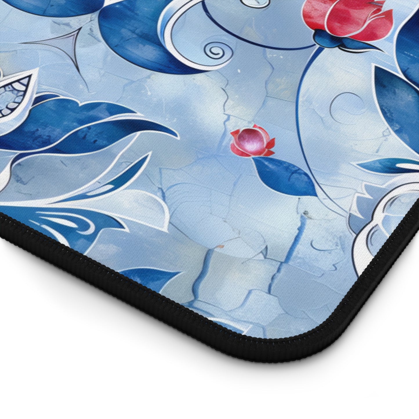 Enchanting Blue and Pink Lotus Mosaic Gaming Mouse Pad  Desk Mat  - 3 Sizes